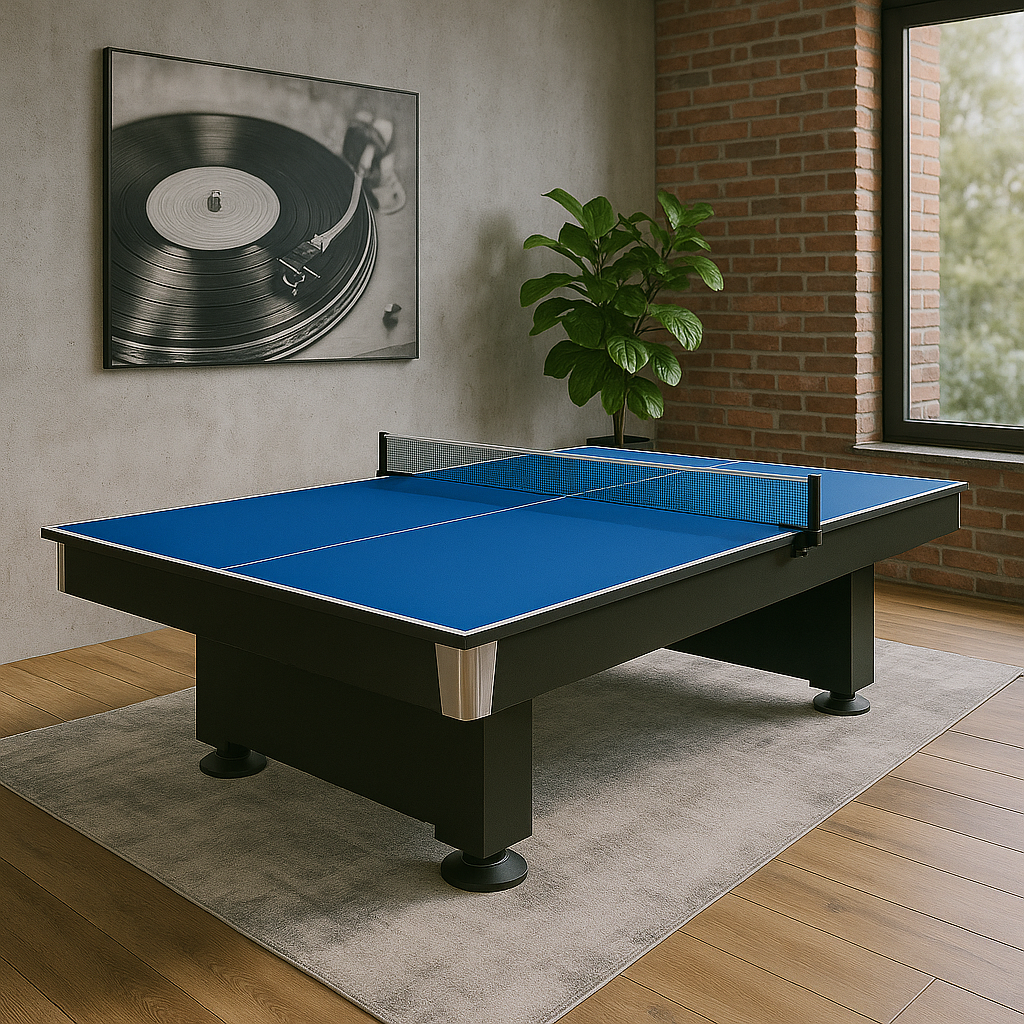 16mm Standard Ping Pong Table Tennis Top for Pool Billiard Table w Bats Balls