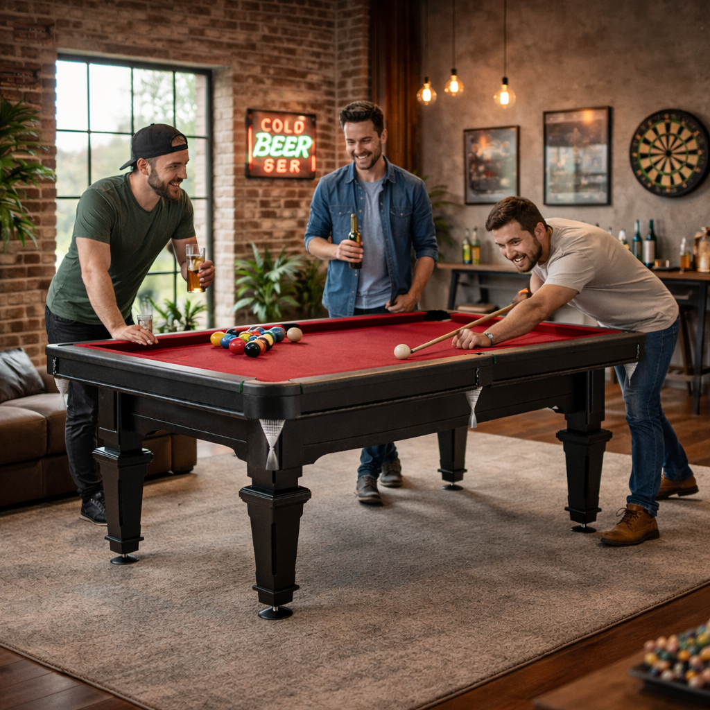 Victoria II Slate Pool Table - 7FT Professional Table/Red