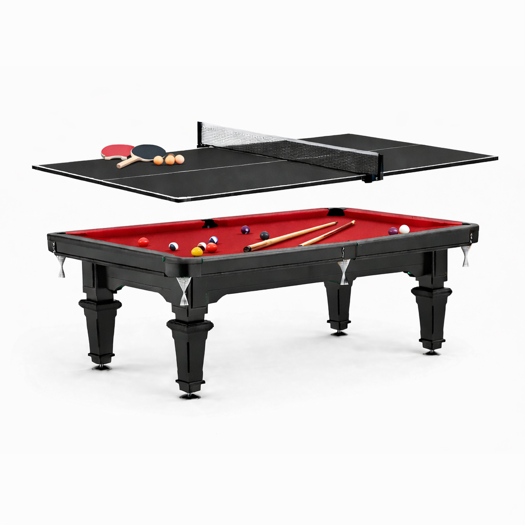 Pool Taable Rim Victoria II Slate Pool Table 7FT / 8FT | Solid Timber Pool Table Red F ...