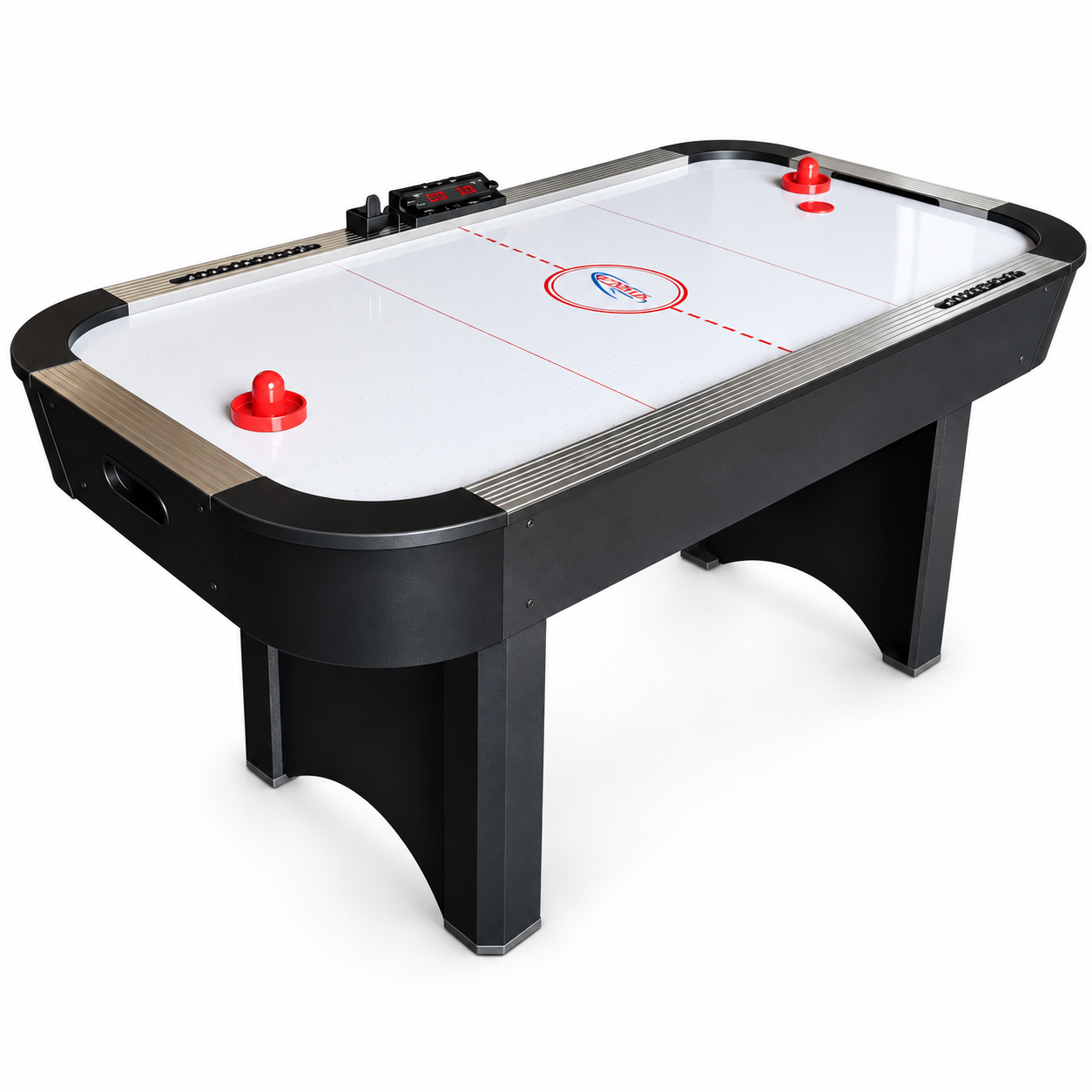 Vortex Air Hockey Table with Electronic Scoreboard – Black & Silver