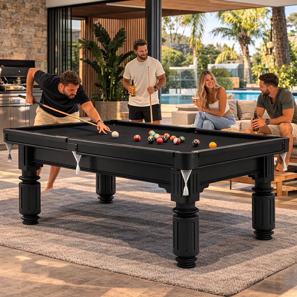 Waverley Slate Pool Table 7FT / 8FT | Solid Timber Pool Table Black Fe ...