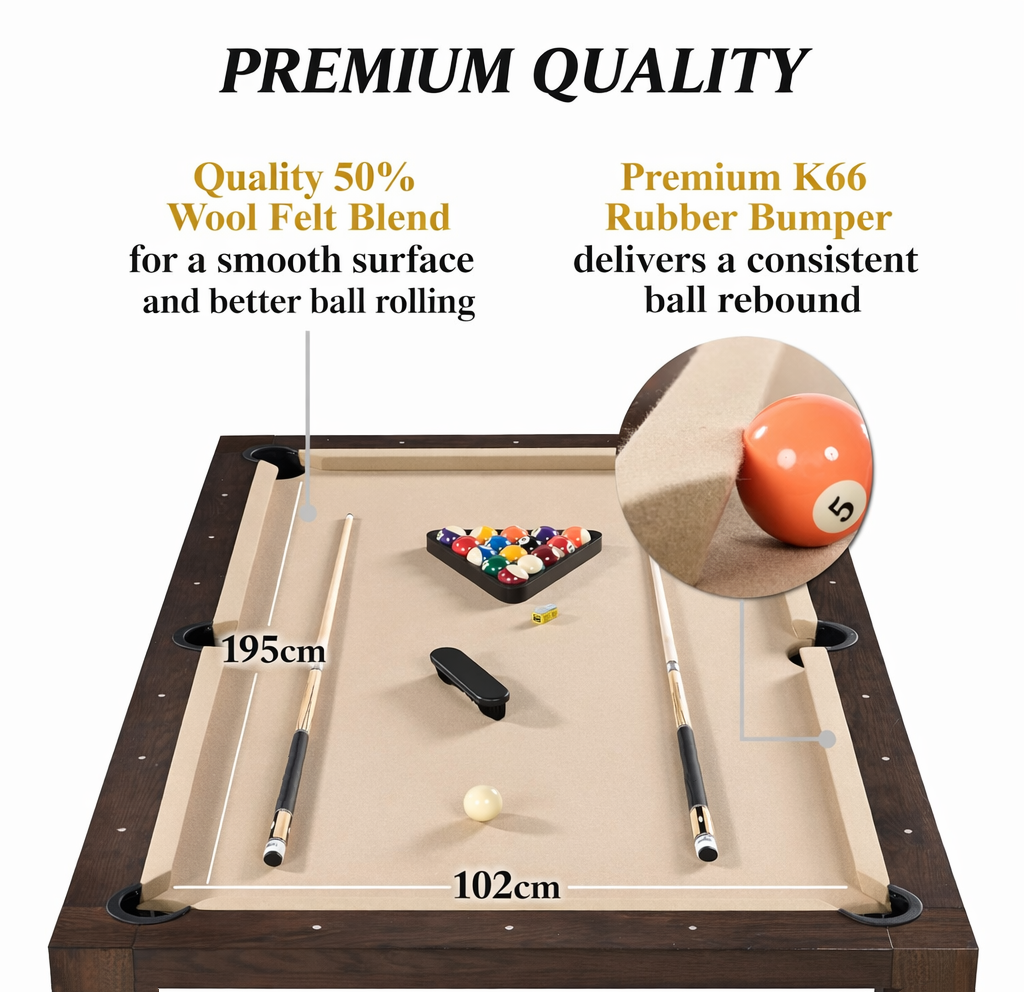 7FT Yarra Pool Table-5IN1 （Benches/Top Caddy）