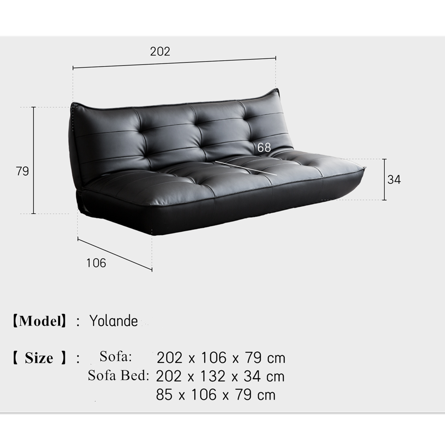 Yolande Sofa Bed - 3 Seater-Custom Made