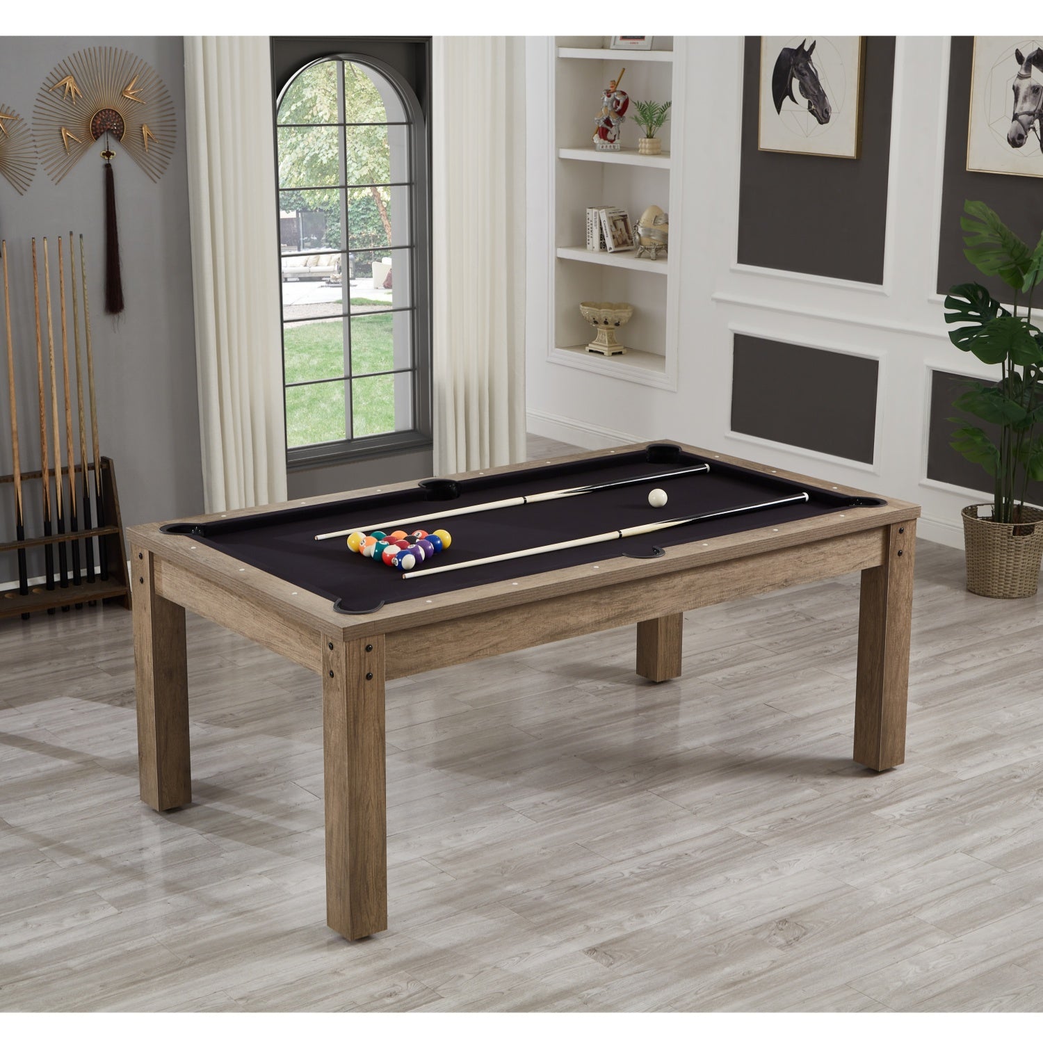 Austin Dining Pool Table-6.5FT 3IN1 -Black Felt