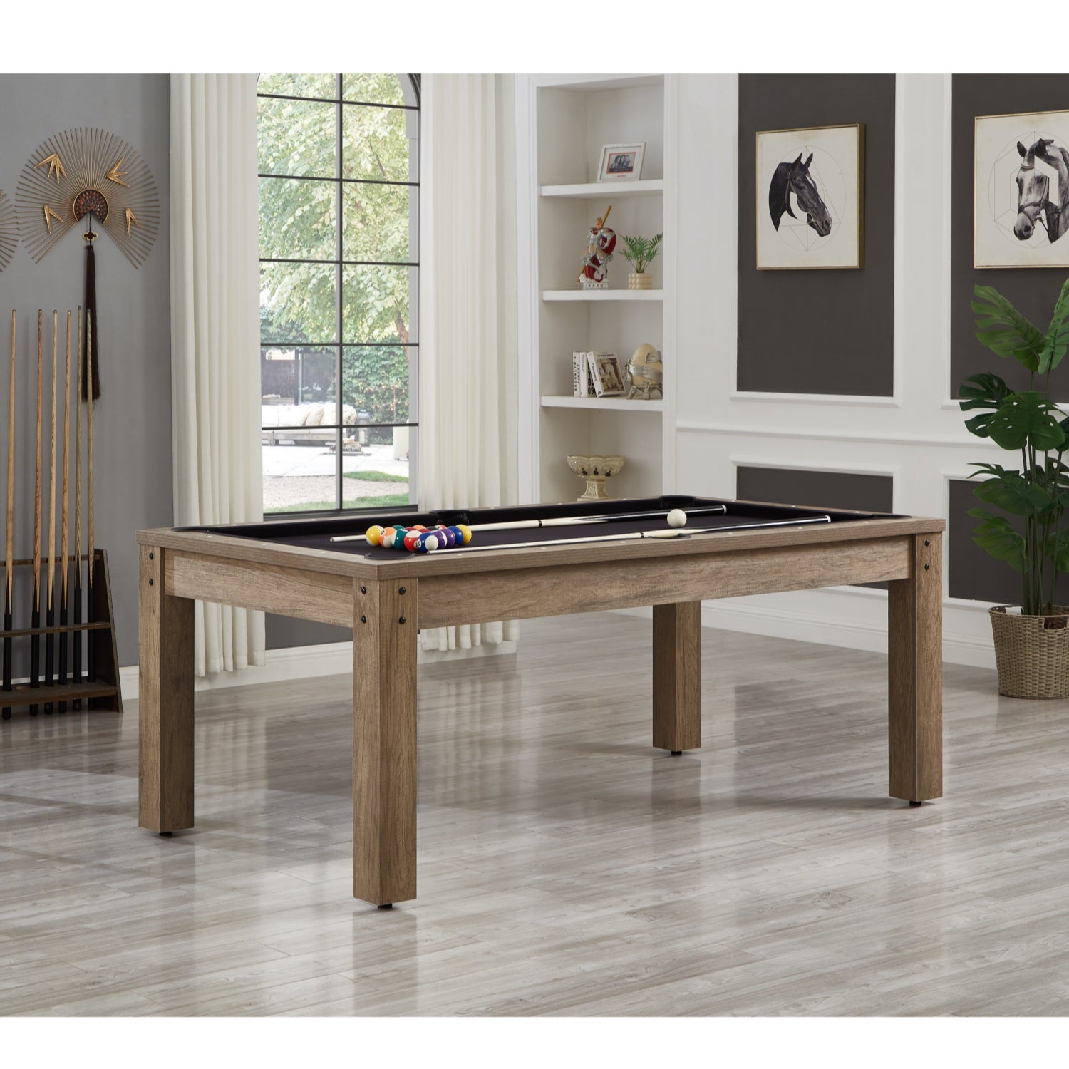 Austin Dining Pool Table-6.5FT 3IN1 -Black Felt