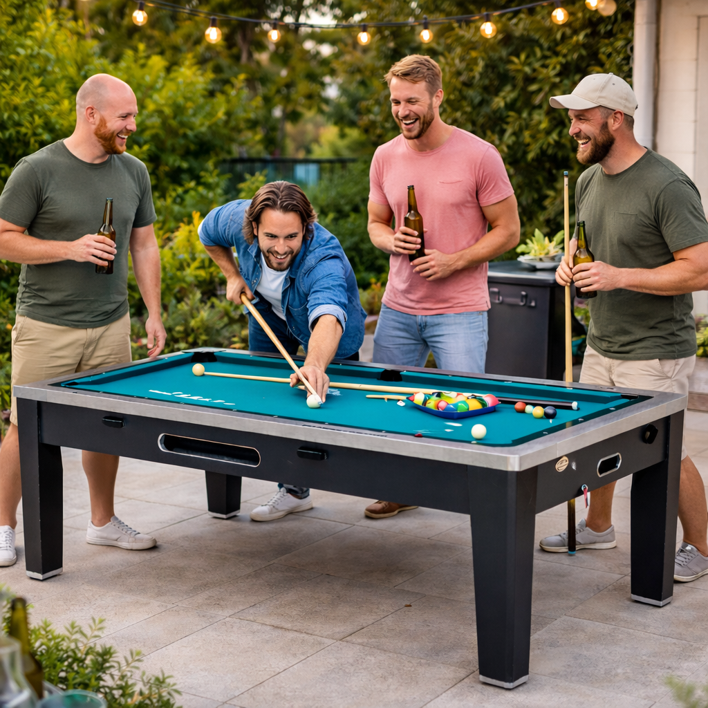 7FT 6IN1 Challenger Pool Table-Black