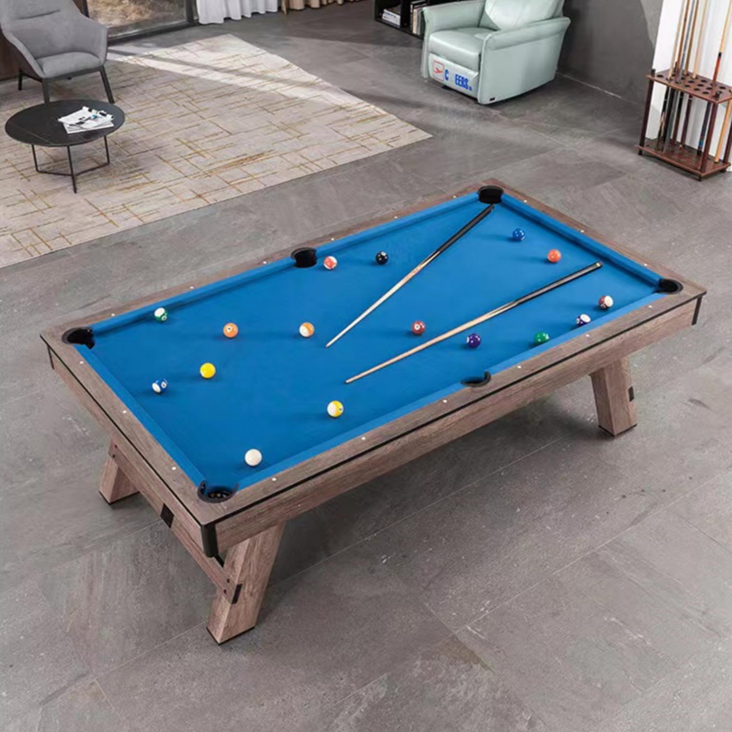 Hepburn Dining Pool Table-8FT 3IN1 Blue