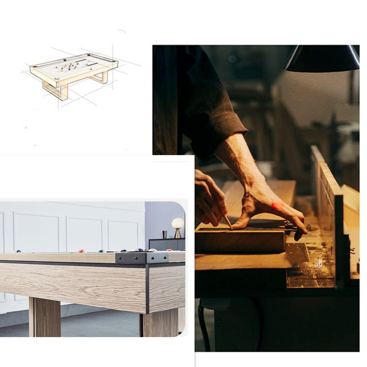 Plumas Dining Pool Table- 8FT 3IN1(Blue Felt)