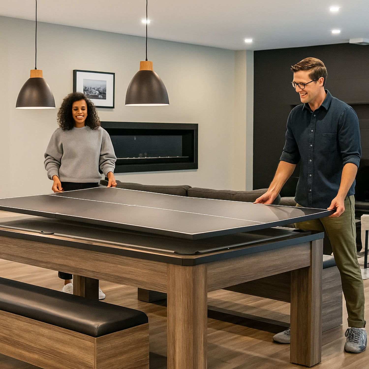 Ryland Dining Pool Table - 7FT 3IN1