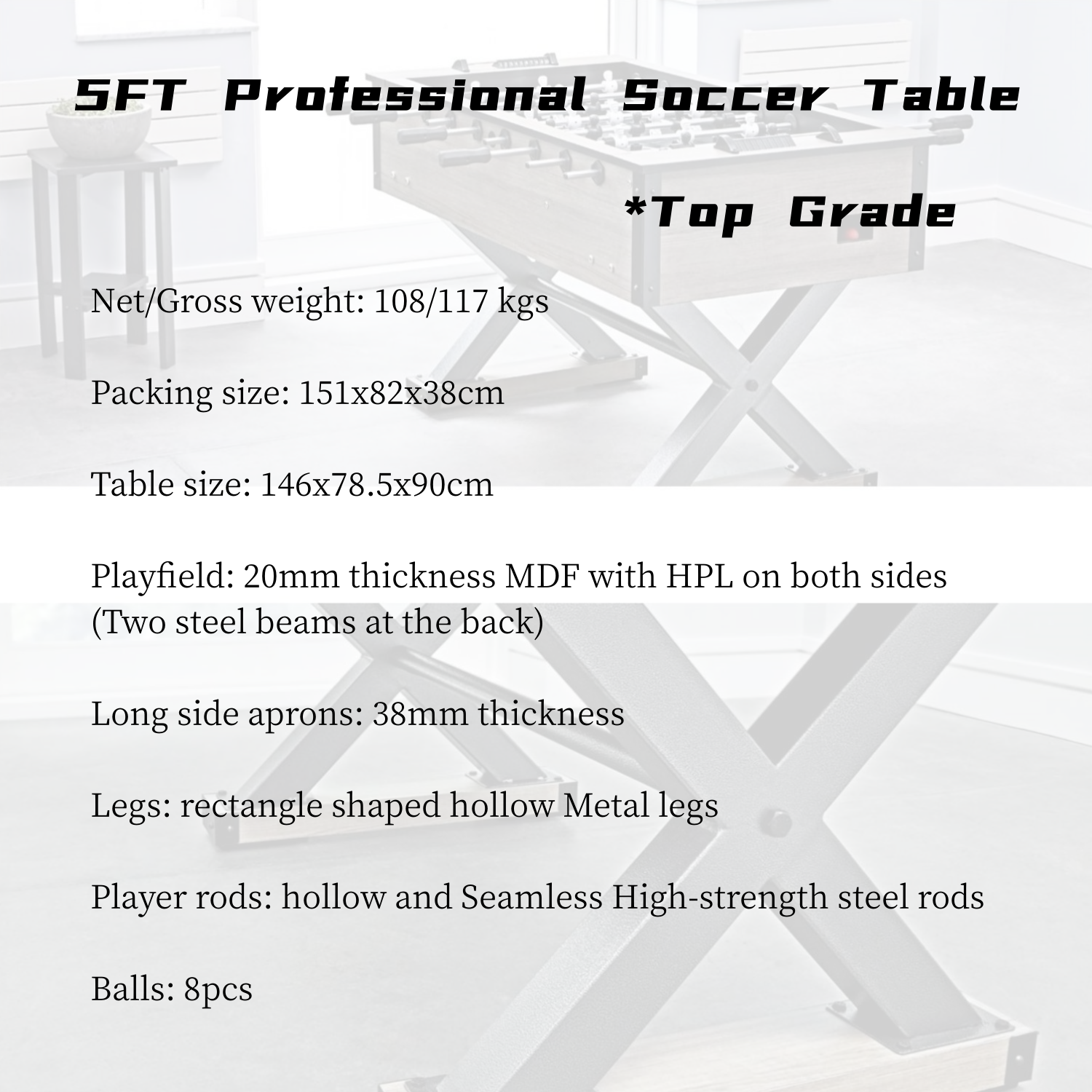 5FT Professional Soccer Table | Top Grade