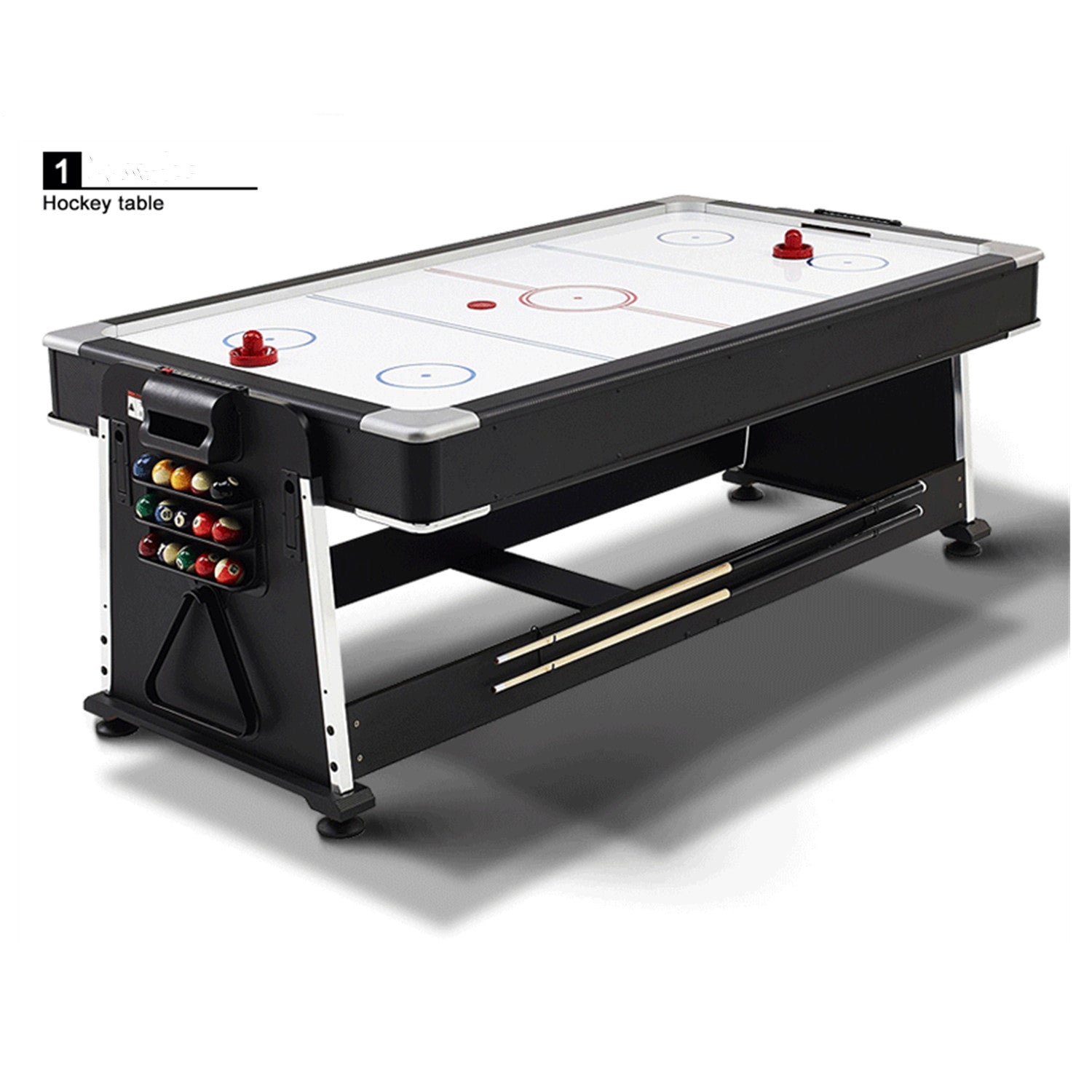 7FT 4IN1 Convertible Pool Table-Black