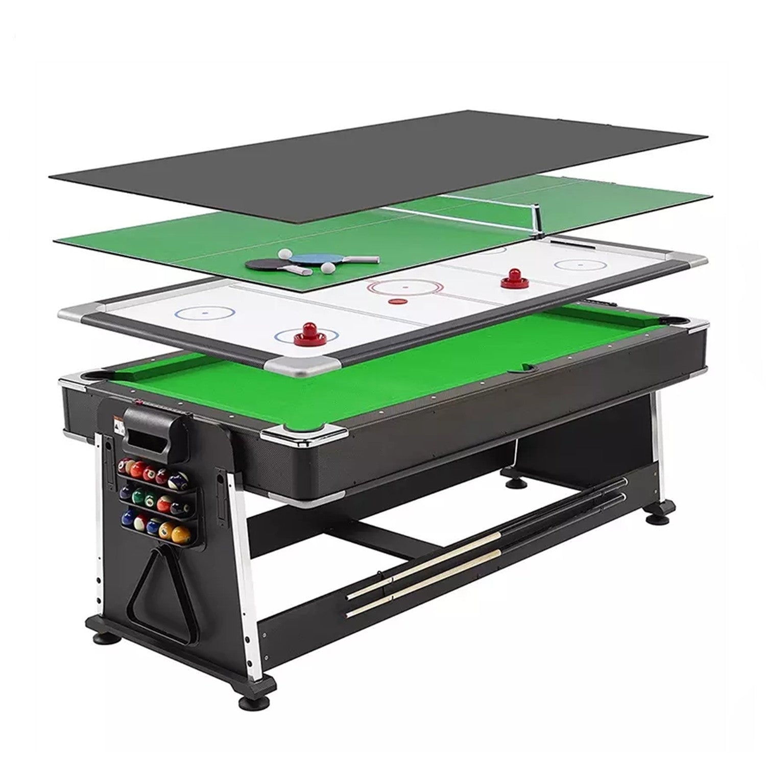 7FT 4IN1 Convertible Pool Table-Green