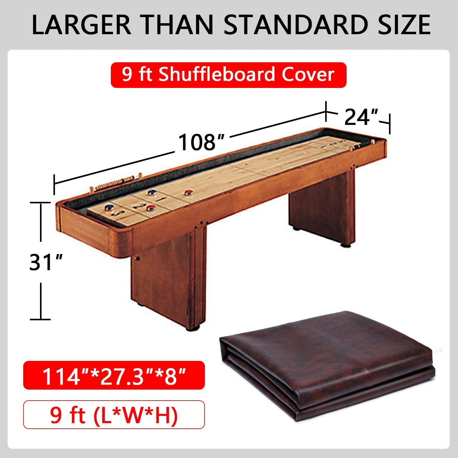 9FT Shuffleboard Table Cover-Heavy Duty