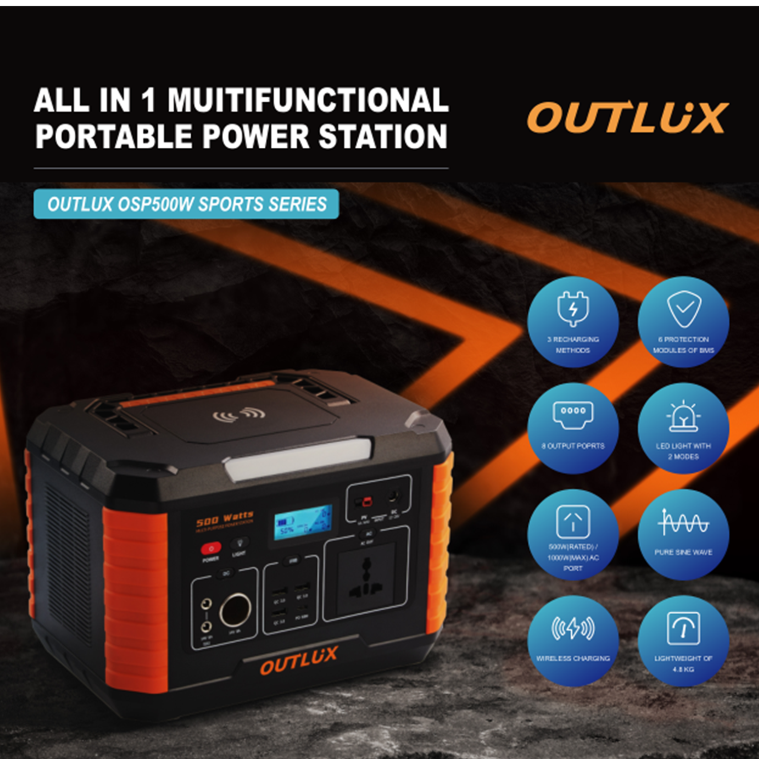 OUTLUX Protable Power Station 1000W